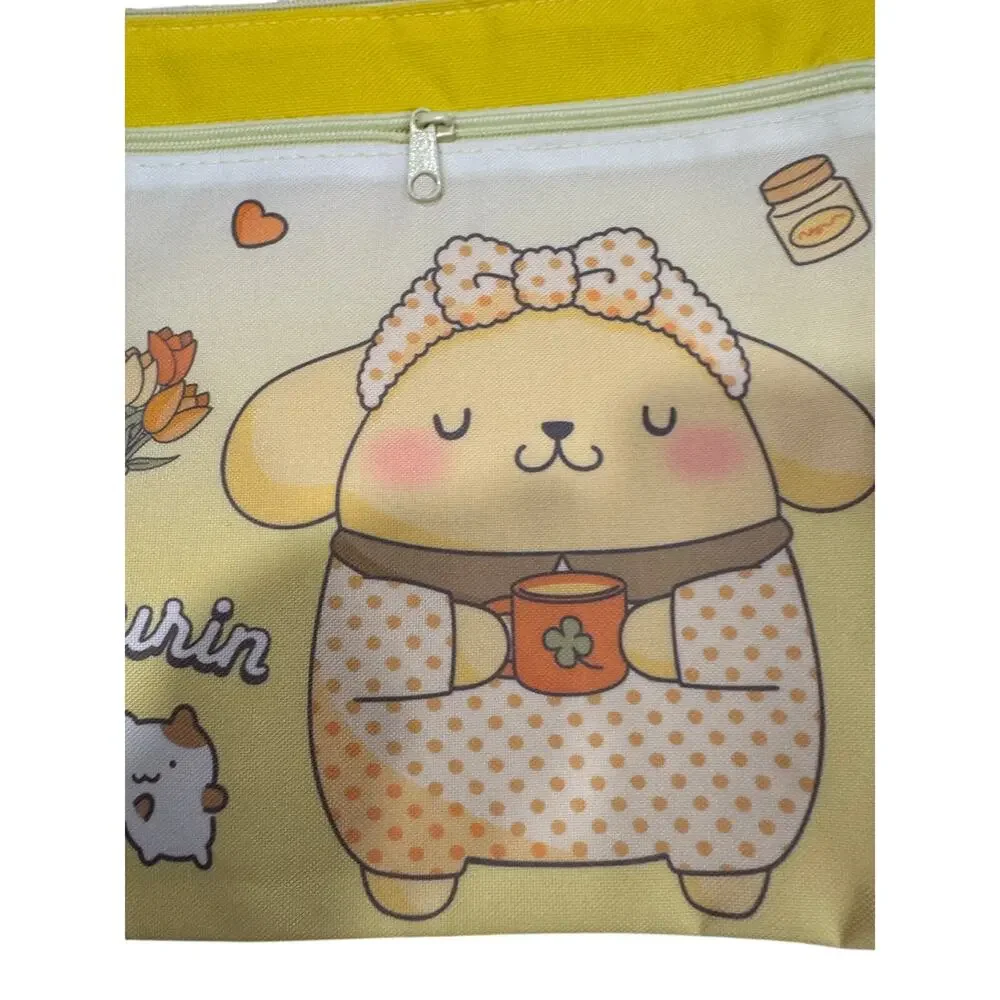 Pompompurin Sanrio canvas very sturdy documents/sheets folder zippers and strap